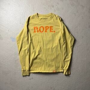 Nope. Truth Anti Tobacco Men's S Long Sleeve Yellow Spell Out Tee